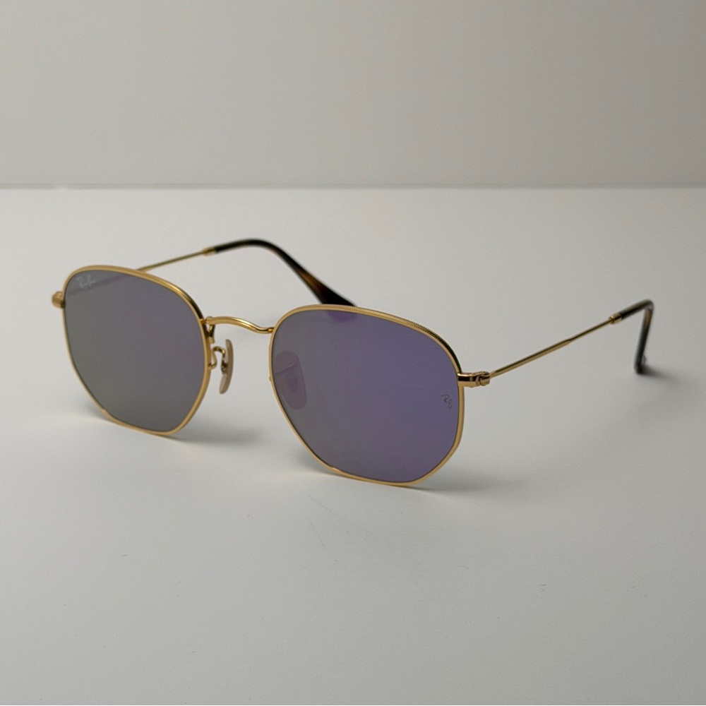 Ray-Ban Hexagonal Sunglasses with Purple/Grey Lenses